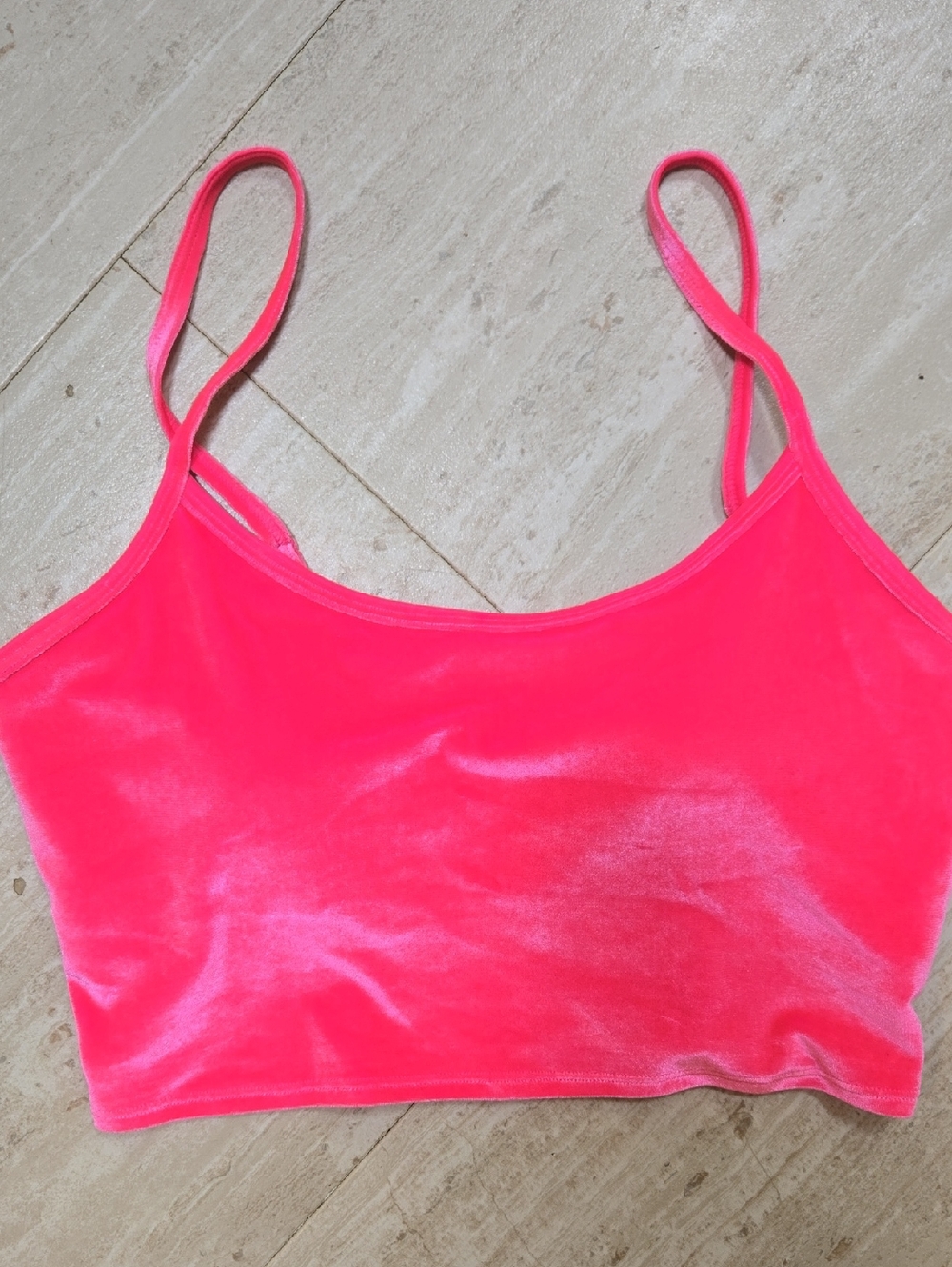 PINK Active Bright Pink Velour Ultimate Lightly Lined Sports Bra/Bralette